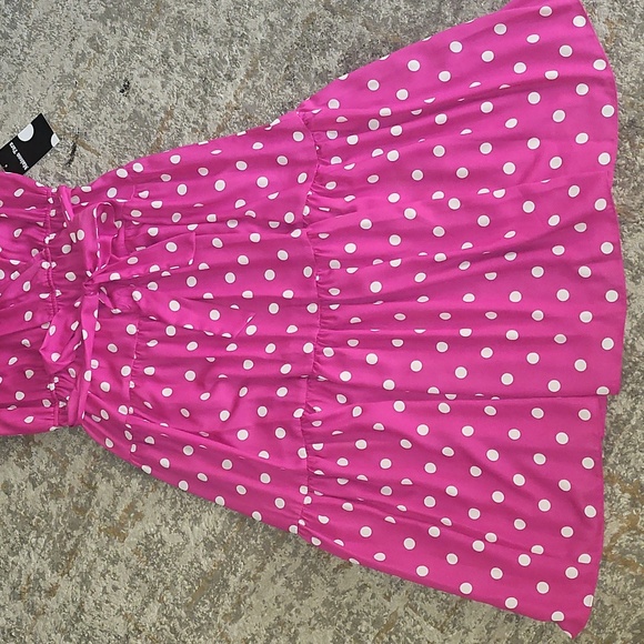 Maison Tara Pink Polka Dot Dress Size 12 NWT - Picture 2 of 11